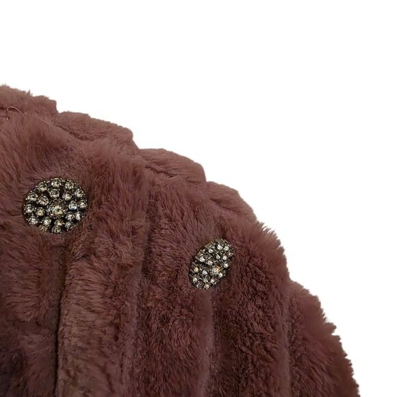 Adrienne Vittadini Faux Fur Half Sleeve Blouse L - Picture 3 of 5